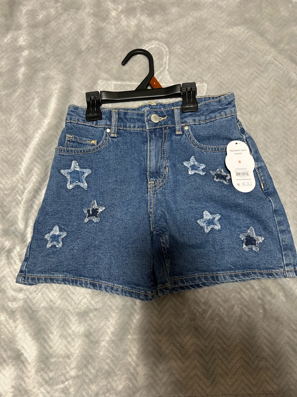 wonder nation Blue Denim Shorts with Star Patches